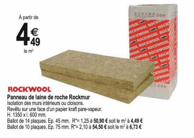 panneau de laine de roche rockmur rockwool