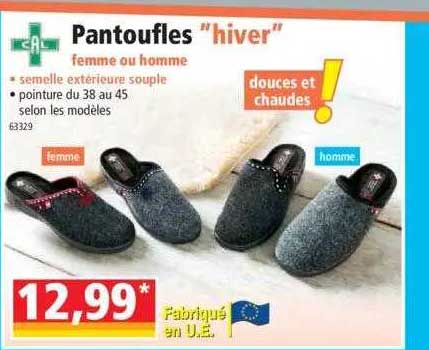 pantoufles "hiver" femme ou homme cal