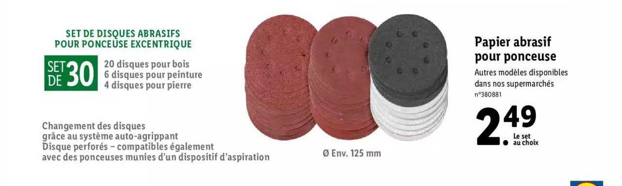 papier abrasif pour ponceuse