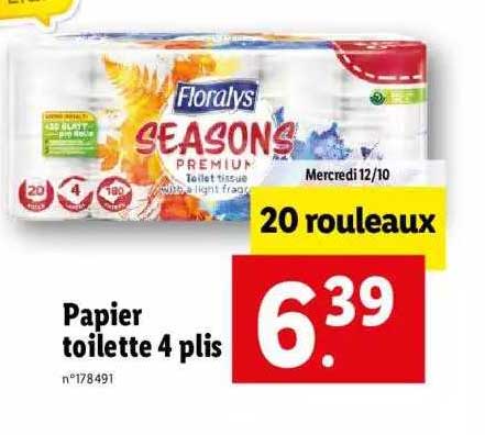 papier toilette 4 plis floralys