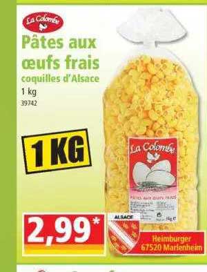 pâtes aux oeufs frais la colombe