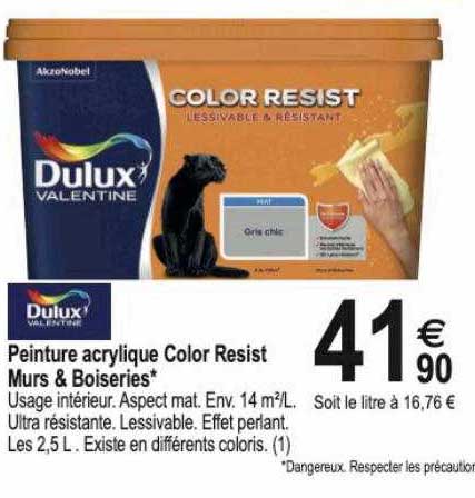 peinture acrylique color resist murs & boiseries dulux