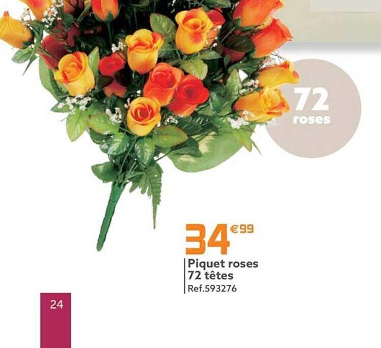 Piquet Roses 72 Têtes