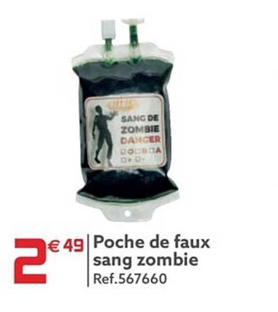 poche de faux sang zombie