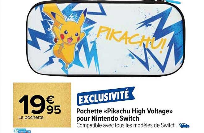 Pochette «pikachu High Voltage» Pour Nintendo Switch