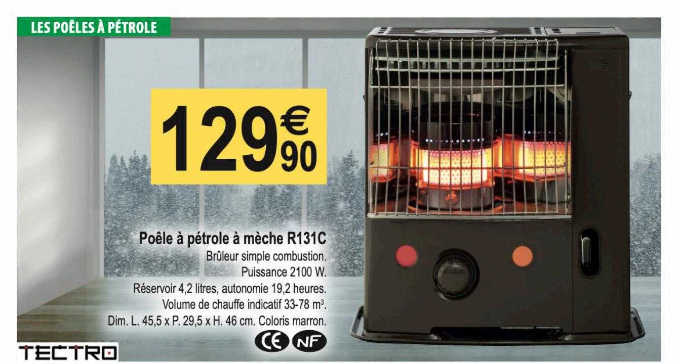 Poêle à Pétrole à Mèche R131c Tectro