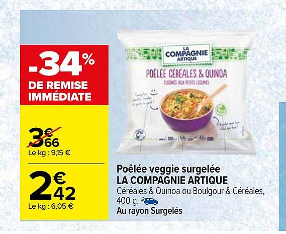 poêlée veggie surgelée la compagnie artique