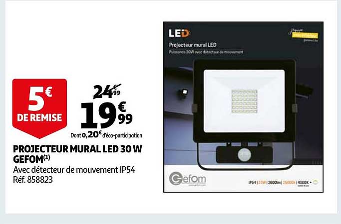 Projecteur Mural Led 30w Gefom