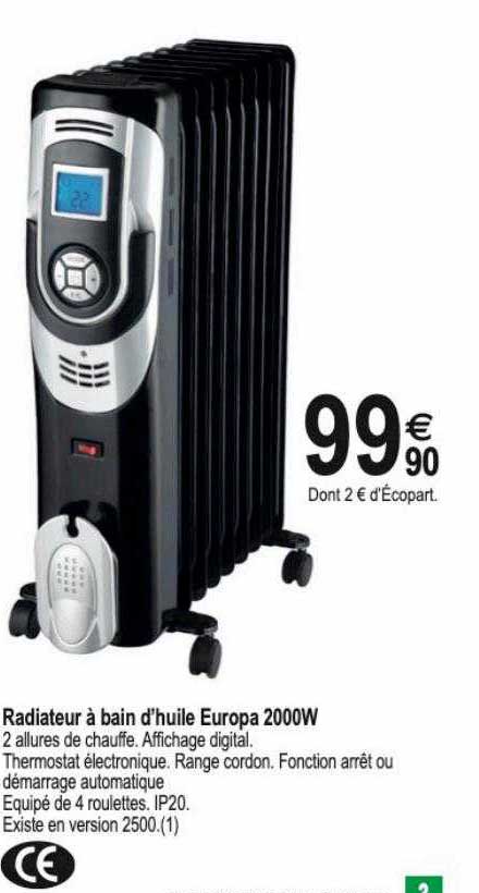 radiateur à bain d'huile europa 2000w