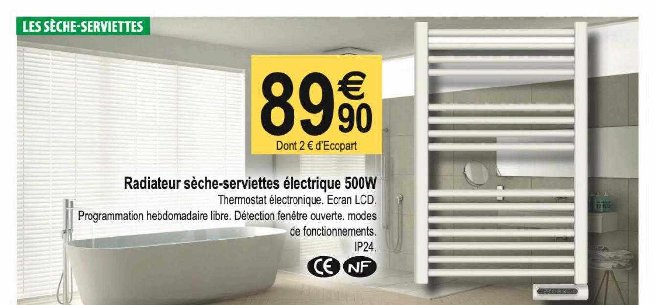 radiateur sèche-serviettes électrique 500w
