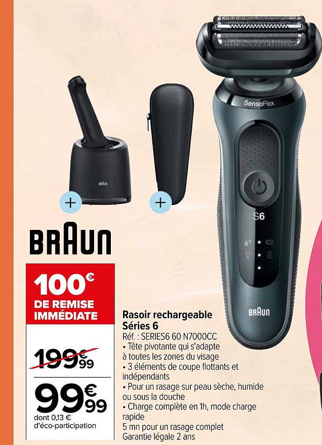 rasoir rechargeable séries 6 braun