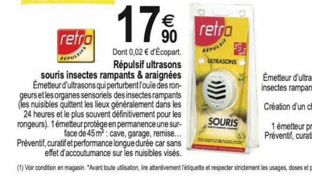 répulsif ultrasons souris insectes rampants & araignées retro