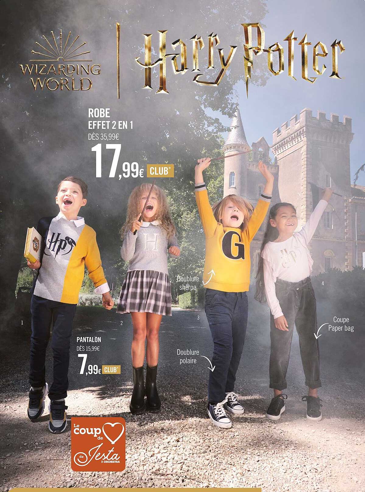 robe effet 2 en 1, pantalon harry potter