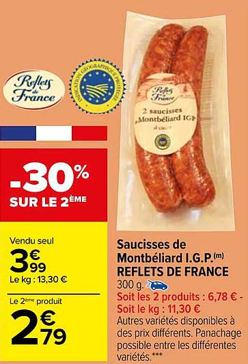 saucisses de montbéliard i.g.p. reflets de frances