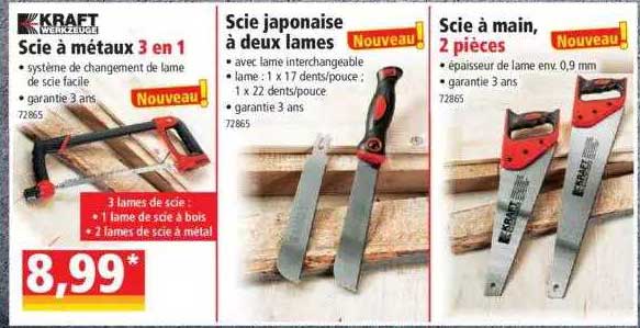 scie à métaux 3 en 1, scie japonaise à deux lames, scie à main 2 pièces kraft werkzeuge