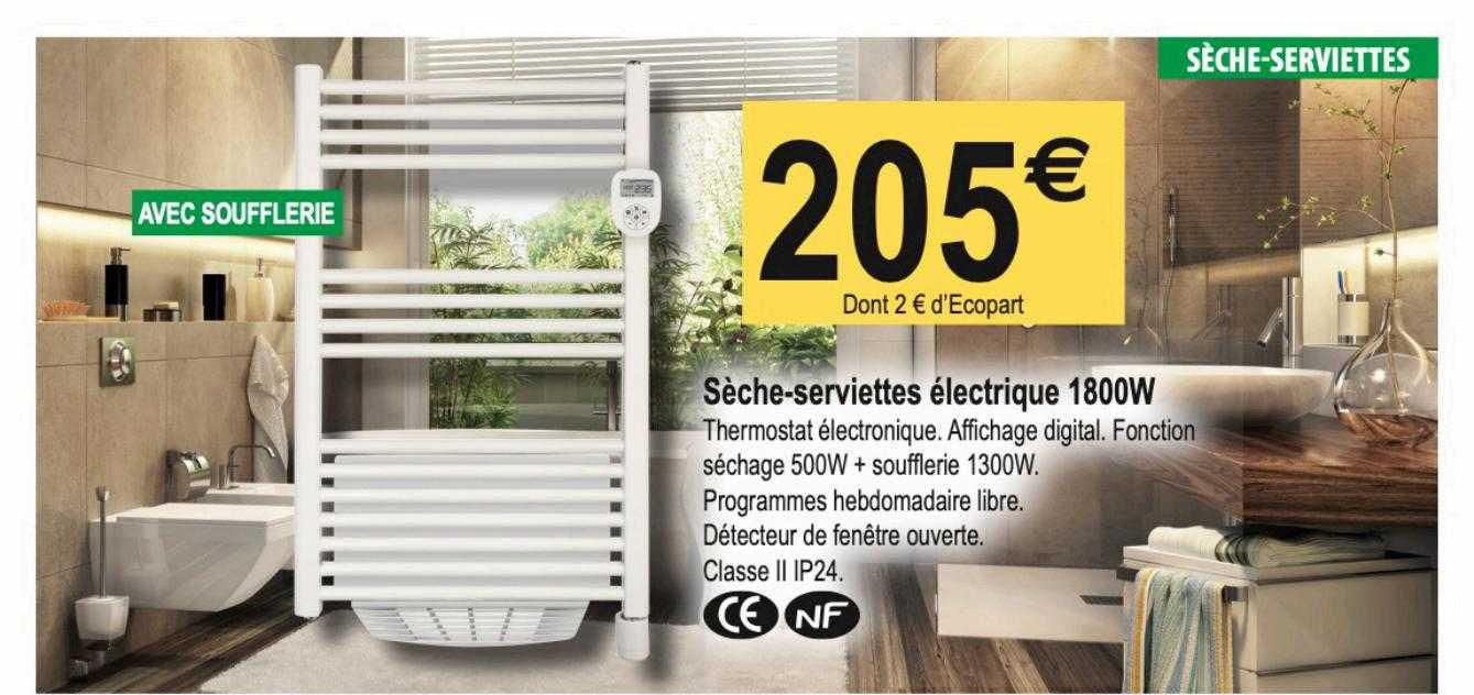 sèche-serviettes électrique 1800w