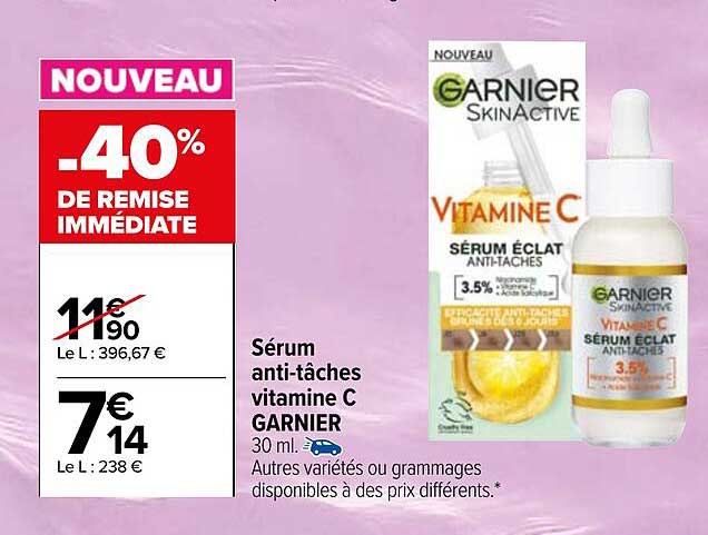 sérum anti-tâches vitamine c garnier