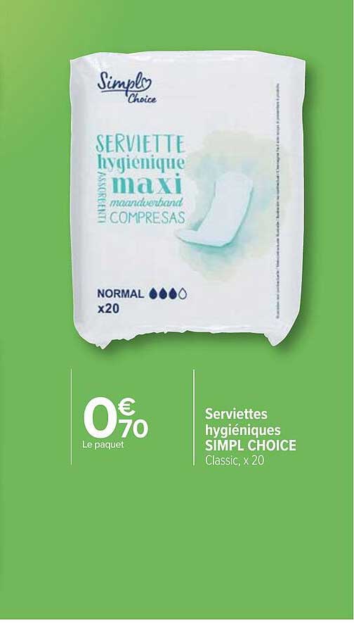 serviette hygiénique simpl choice