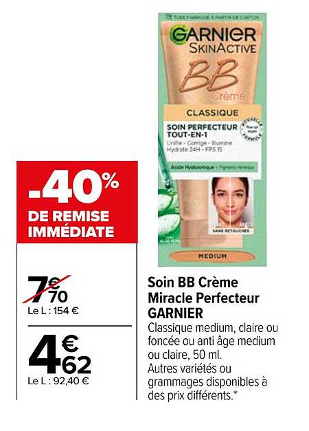 soin bb crème miracle perfecteur garnier