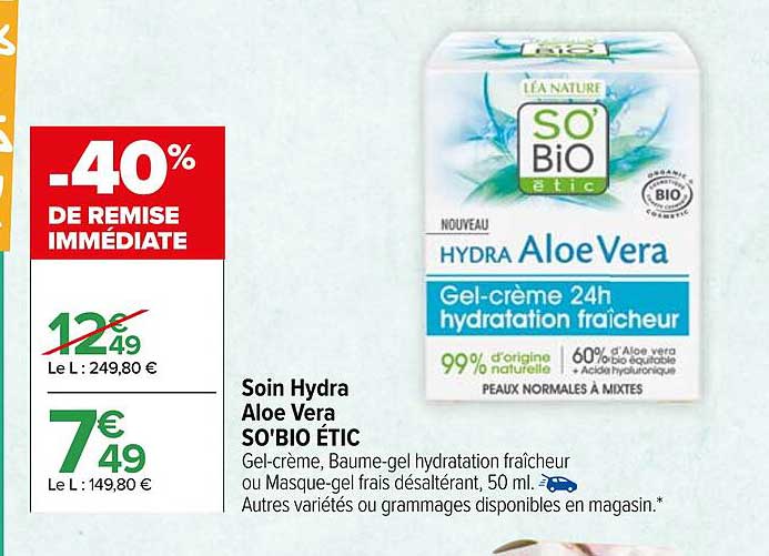 soin hydra aloe vera so'bio étic