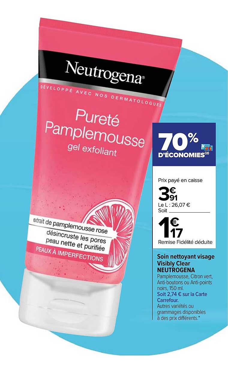 soin nettoyant visage visibly clear neutrogena