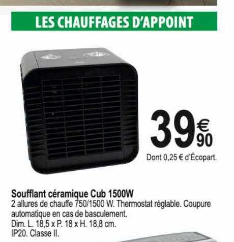 soufflant céramique cub 1500w