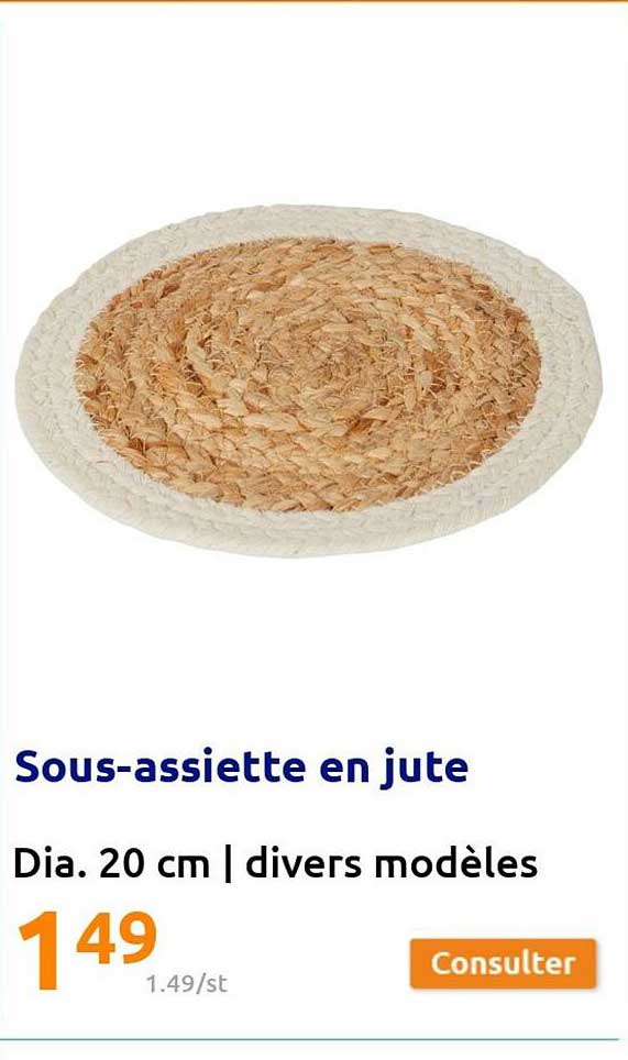 sous-assiette en jute