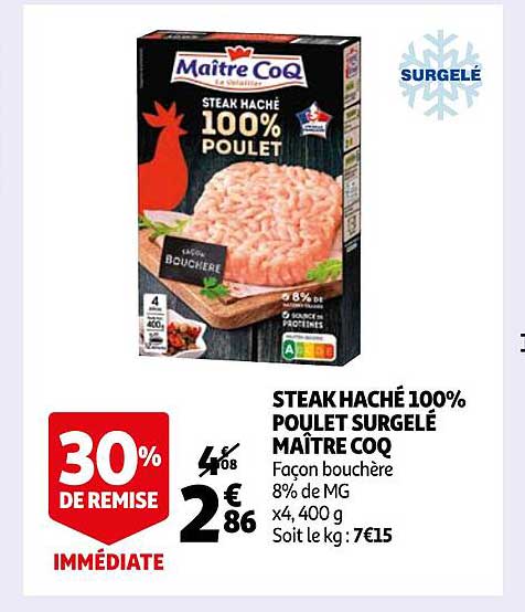 steak haché 100% maître coq