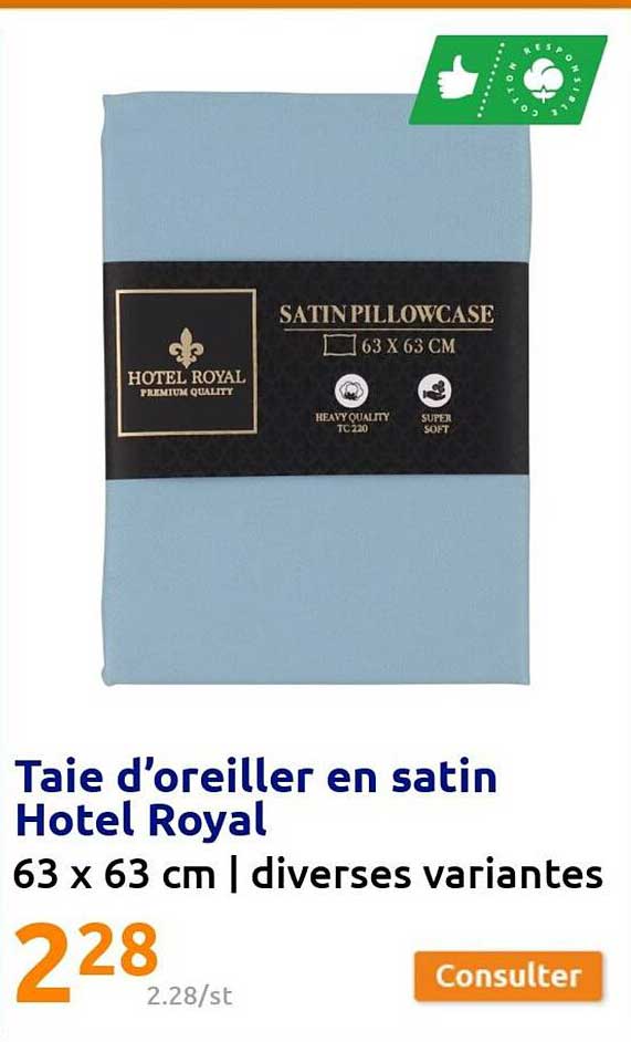 Taie D'oreiller En Satin Hotel Royal