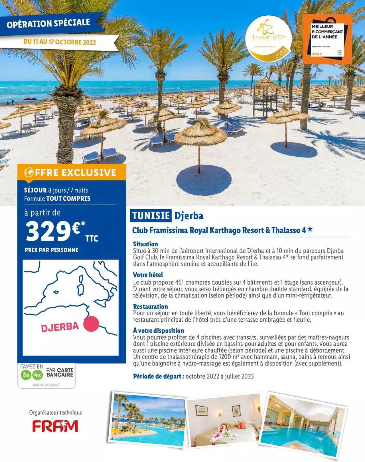 tunisie : club framissima royal karthago resort & thalasso 4*