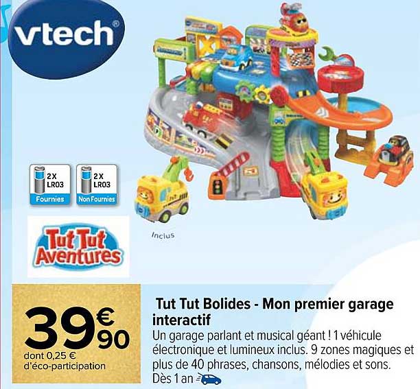 tut tut bolides - mon premier garage interactif vtech