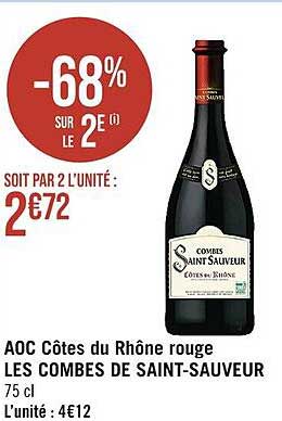 aoc côtes du rhône rouge les combes de saint-sauveur