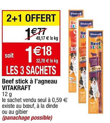 beef stick à l'agneau vitakraft