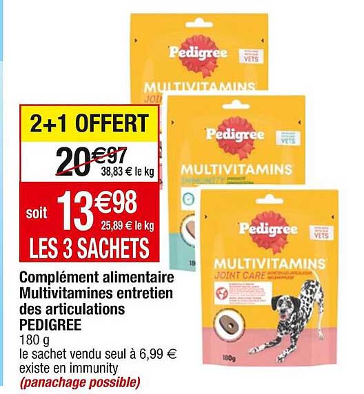 complément alimentaire multivitamines entretien des articulations pedigree