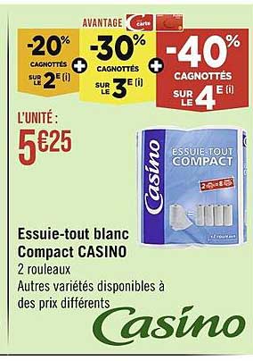 essuie-tout blanc compact casino