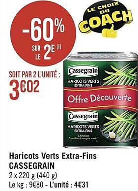 haricots verts extra-fins cassegrain