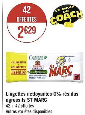 lingettes nettoyantes 0% résidus agressifs st marc