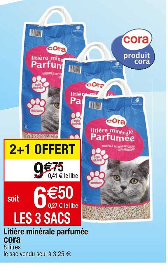 Litière Minérale Parfumée Cora