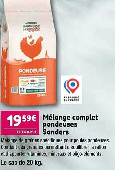 mélange complet pondeuses sanders