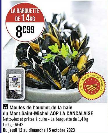 moules de bouchot de la baie du mont saint-michel aop la cancalaise