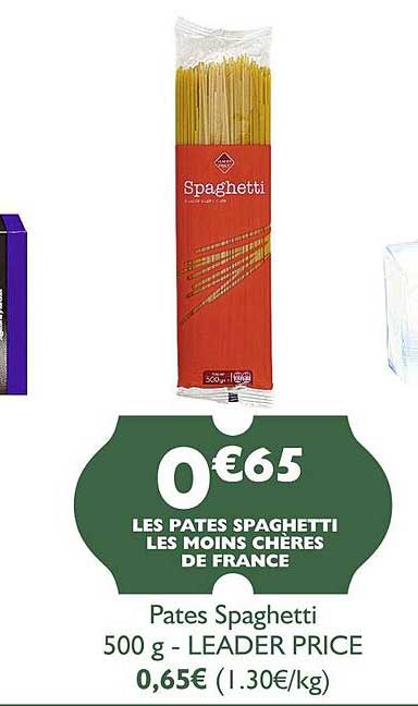 pâtes spaghetti leader price