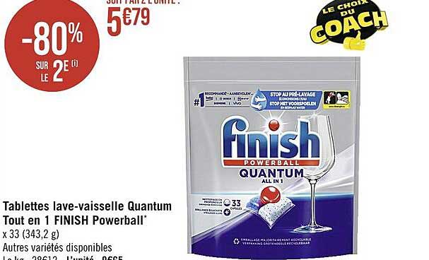 tablettes lave-vaisselle quantum tout en 1 finish powerball