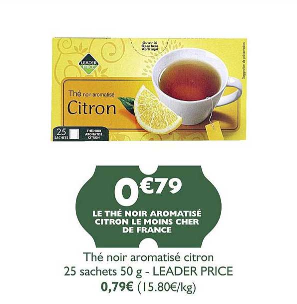 Thé Noir Aromatisé Citron Leader Price