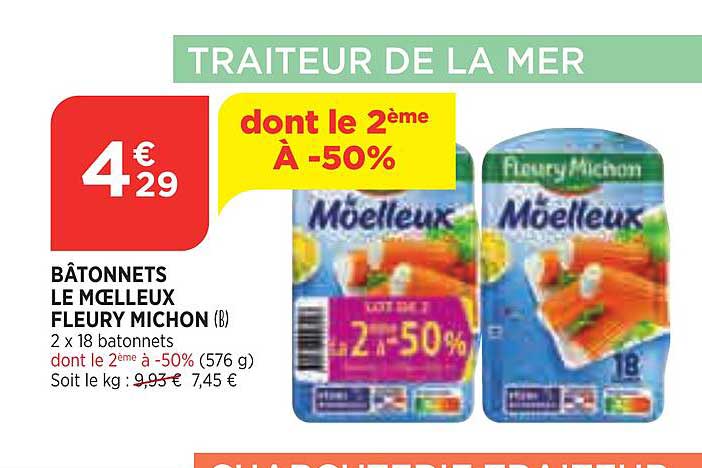 bâtonnets le moelleux fleury michon