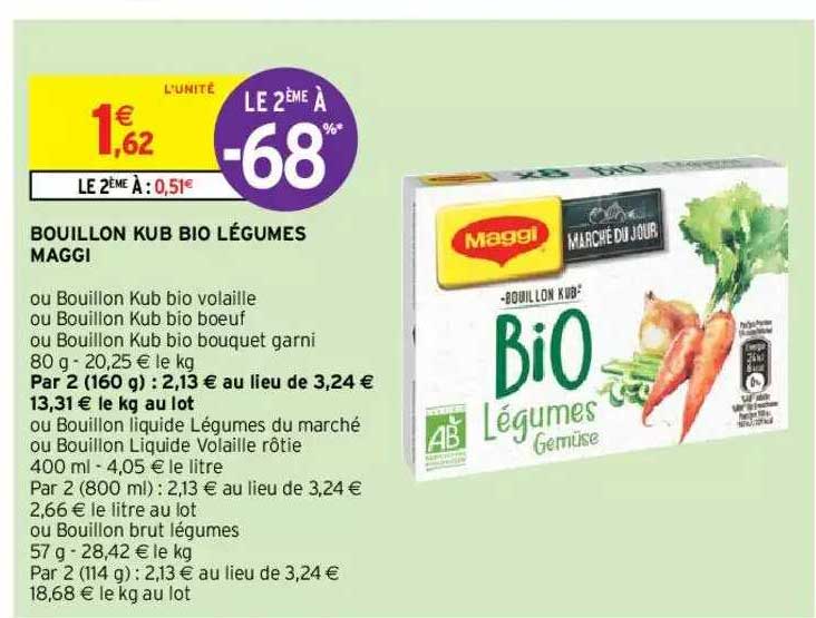 Bouillon Kub Bio Légumes Maggi