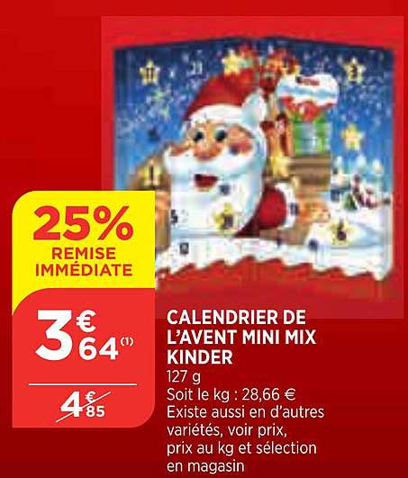 calendrier de l'avent mini mix kinder