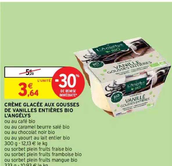 crème glacée aux gousses de vanilles entières bio l'angélys