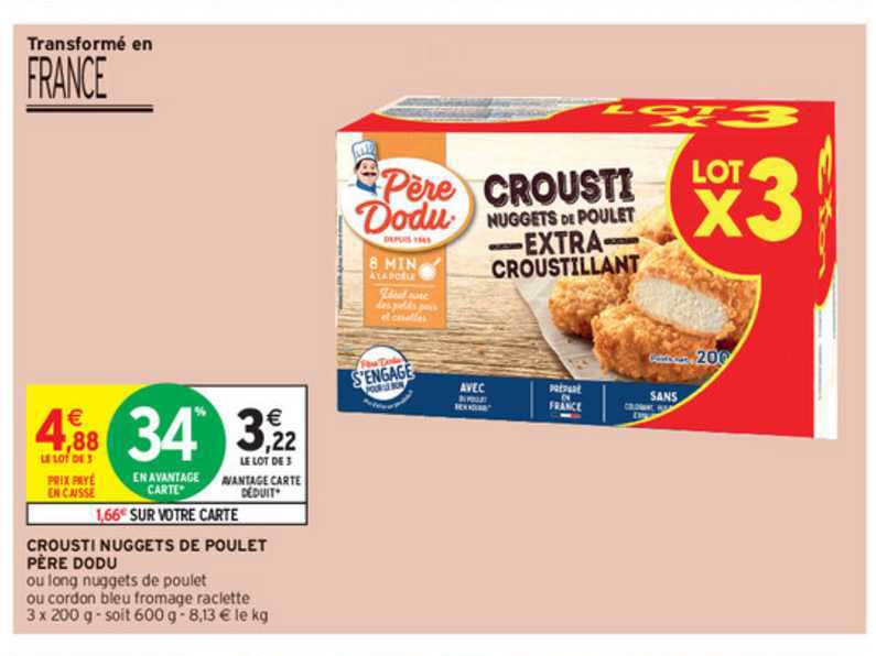 crousti nuggets de poulet père dodu