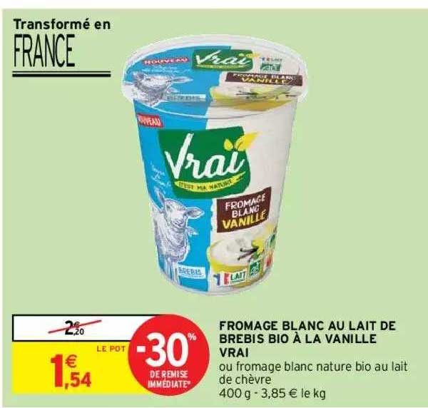 Fromage Blanc Au Lait De Brebis Bio à La Vanille Vrai