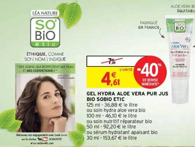 gel hydra aloé vera pur jus bio sobio étic